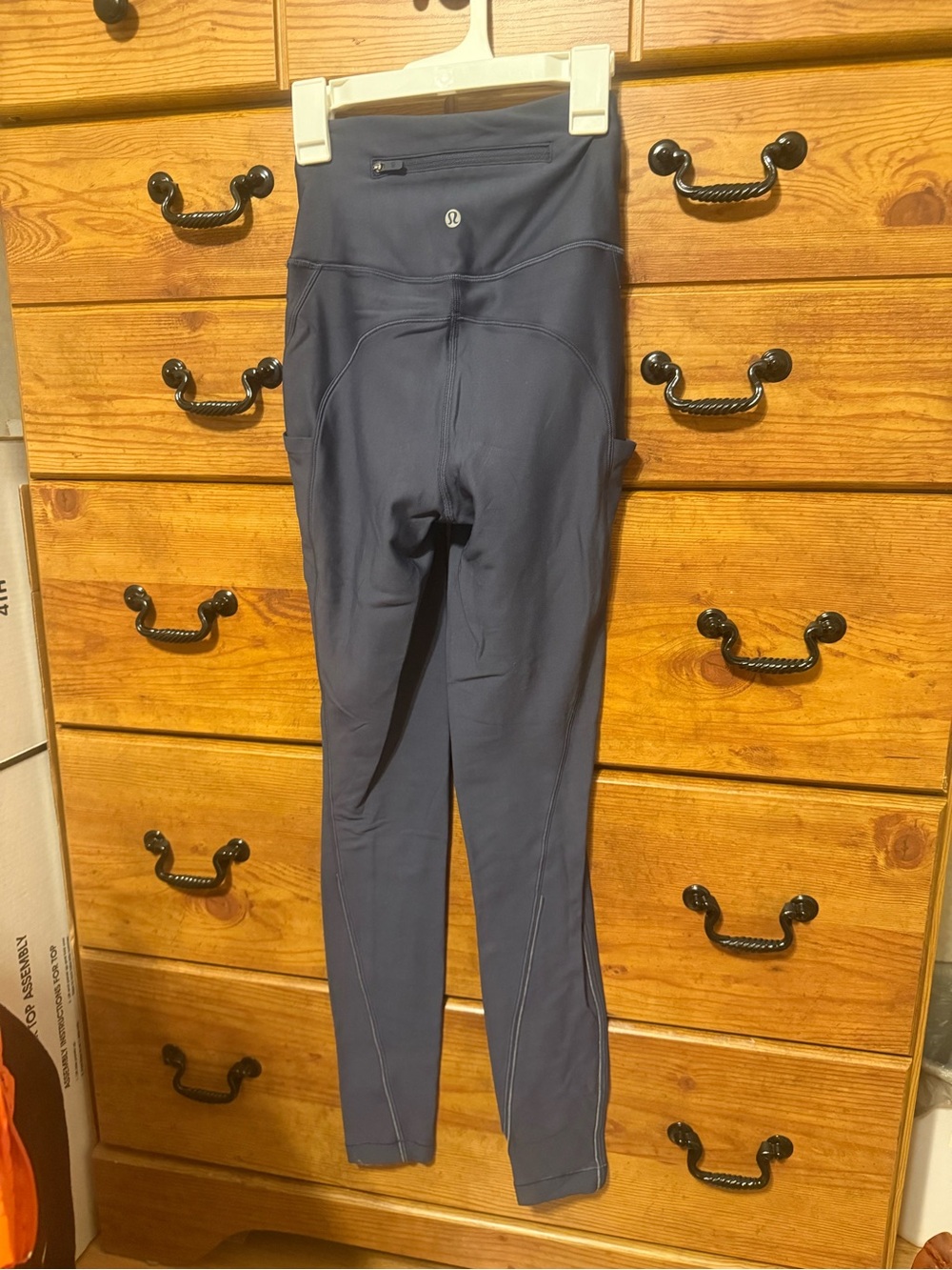 lululemon athletica Navy/Grey High-Rise Athletic leggings with Back Zip Pocket